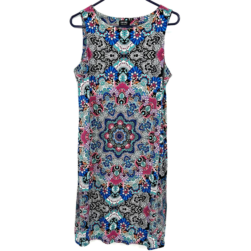Nicole‎ by Nicole Miller size medium sleeveless shift dress mandala style print